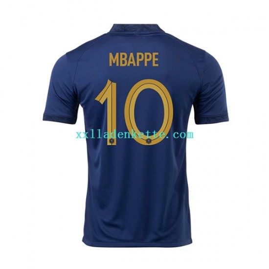 Fußballtrikot Frankreich Mbappé 10 Herren Heim World Cup 2022 Kurzarm