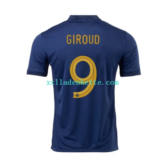 Fußballtrikot Frankreich Olivier Giroud 9 Herren Heim World Cup 2022 Kurzarm