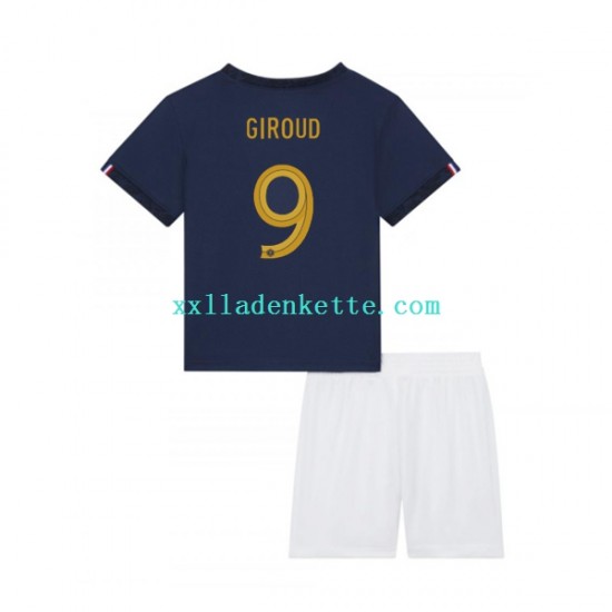 Fußballtrikot Frankreich Olivier Giroud 9 Kinder Heim World Cup 2022 Kurzarm