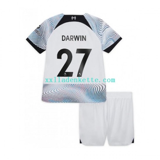 Fußballtrikot Liverpool Darwin Nunez 27 Kinder Auswärts 2022-2023 Kurzarm