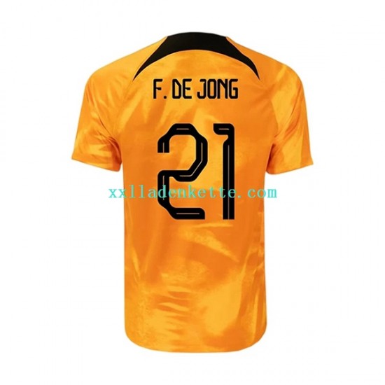 Fußballtrikot Niederlande Frenkie de Jong 21 Herren Heim World Cup 2022 Kurzarm