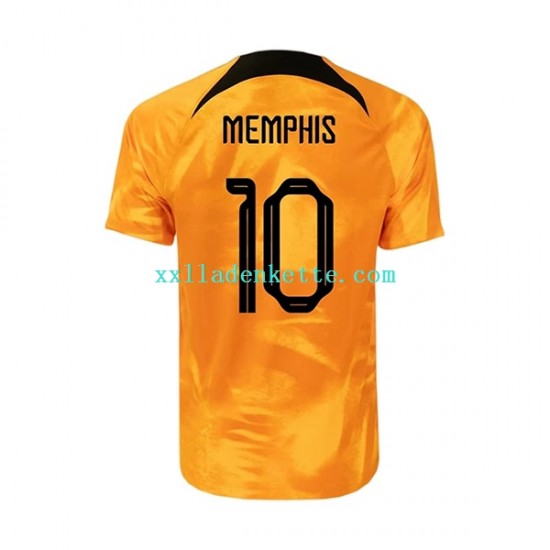 Fußballtrikot Niederlande Memphis 10 Herren Heim World Cup 2022 Kurzarm