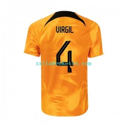 Fußballtrikot Niederlande Virgil 4 Herren Heim World Cup 2022 Kurzarm