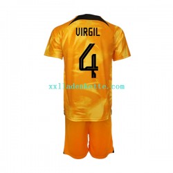 Fußballtrikot Niederlande Virgil van Dijk 4 Kinder Heim World Cup 2022 Kurzarm