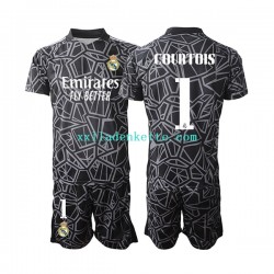 Fußballtrikot Real Madrid Courtois 1 Torwart Kinder Auswärts 2022-2023 Kurzarm