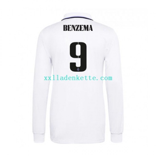 Fußballtrikot Real Madrid Karim Benzema 9 Herren Heim 2022-2023 Langarm