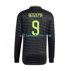 Fußballtrikot Real Madrid Karim Benzema 9 Herren Ausweich 2022-2023 Langarm