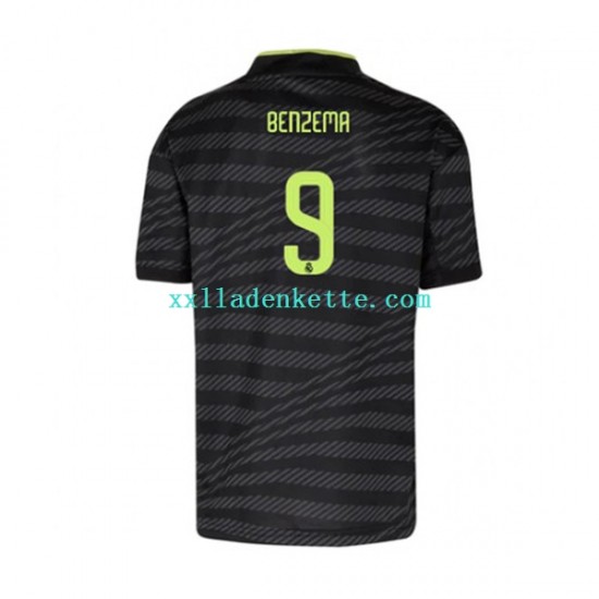 Fußballtrikot Real Madrid Karim Benzema 9 Herren Ausweich 2022-2023 Kurzarm