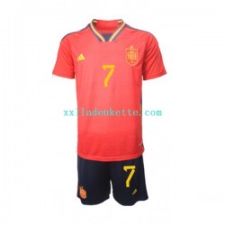Fußballtrikot Spanien Alvaro Morata 7 Kinder Heim World Cup 2022 Kurzarm