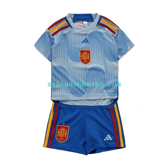 Fußballtrikot Spanien Kinder Auswärts World Cup 2022 Kurzarm