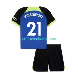 Fußballtrikot Tottenham Hotspur Dejan Kulusevski 21 Kinder Auswärts 2022-2023 Kurzarm