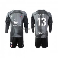 Fußballtrikot Atlético Madrid Jan Oblak 13 Torwart Kinder Auswärts 2022-2023 Langarm