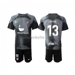 Fußballtrikot Atlético Madrid Jan Oblak 13 Torwart Kinder Auswärts 2022-2023 Kurzarm