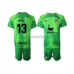 Fußballtrikot Atlético Madrid Jan Oblak 13 Torwart Kinder Heim 2022-2023 Kurzarm