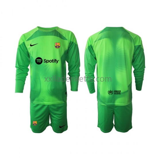 Fußballtrikot FC Barcelona Torwart Kinder Heim 2022-2023 Langarm
