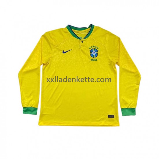 Fußballtrikot Brasilien Herren Heim World Cup 2022 Langarm