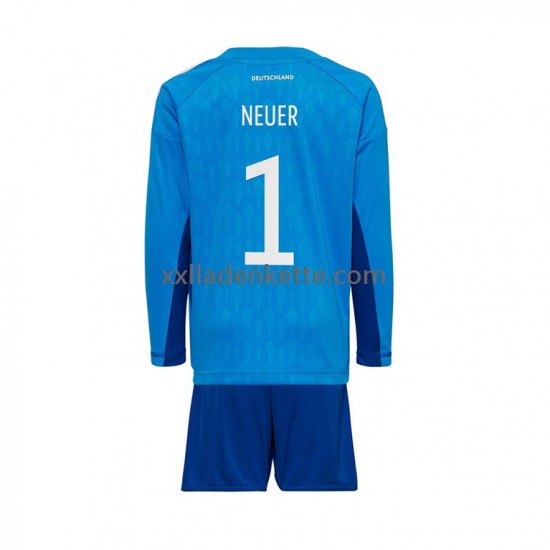 Fußballtrikot Deutschland Manuel Neuer 1 Torwart Kinder Heim World Cup 2022 Langarm