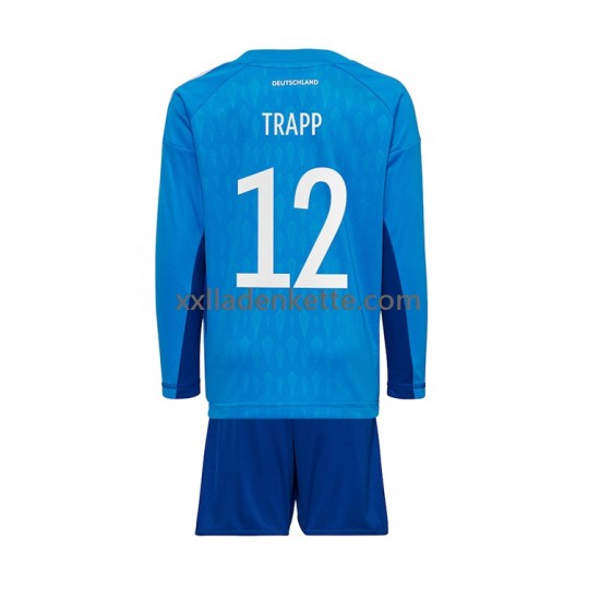 Fußballtrikot Deutschland TRAPP 12 Torwart Kinder Heim World Cup 2022 Langarm