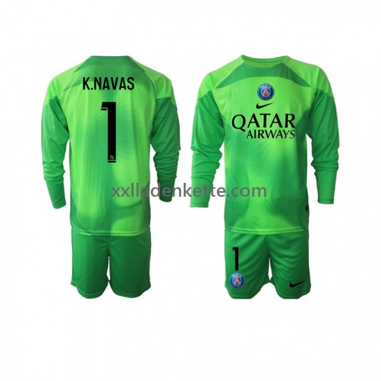 Fußballtrikot Paris Saint-Germain Keylor Navas 1 Torwart Kinder Heim 2022-2023 Langarm