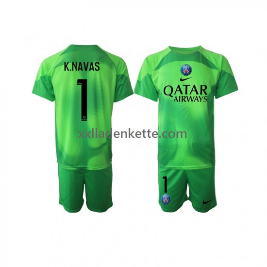 Fußballtrikot Paris Saint-Germain Keylor Navas 1 Torwart Kinder Heim 2022-2023 Kurzarm
