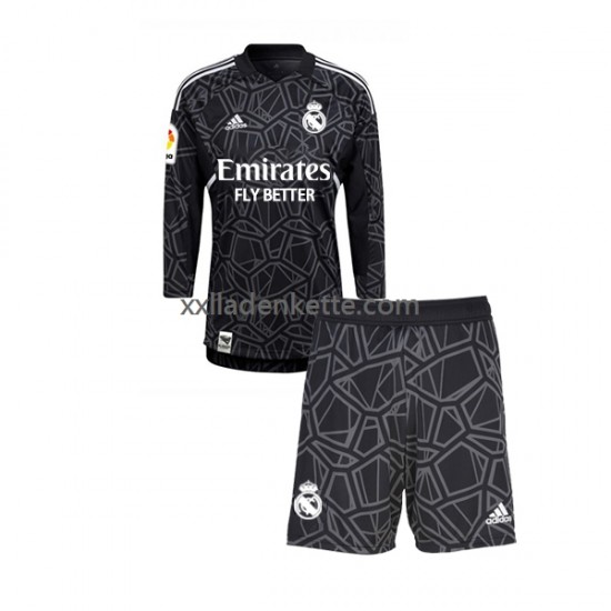 Fußballtrikot Real Madrid Torwart Kinder Auswärts 2022-2023 Langarm