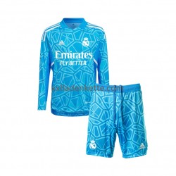 Fußballtrikot Real Madrid Torwart Kinder Heim 2022-2023 Langarm