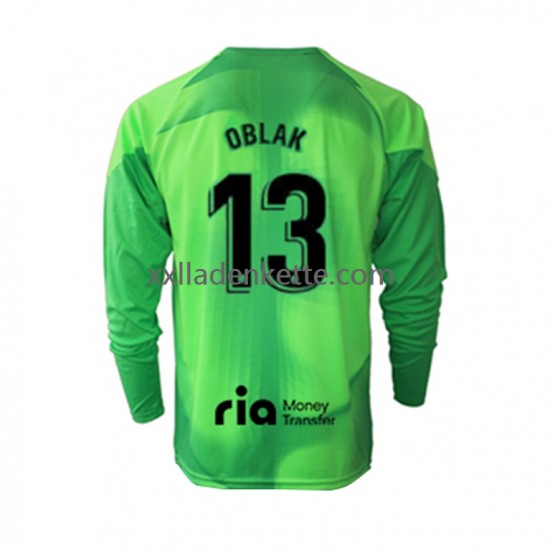 Fußballtrikot Atlético Madrid Jan Oblak 13 Torwart Herren Heim 2022-2023 Langarm
