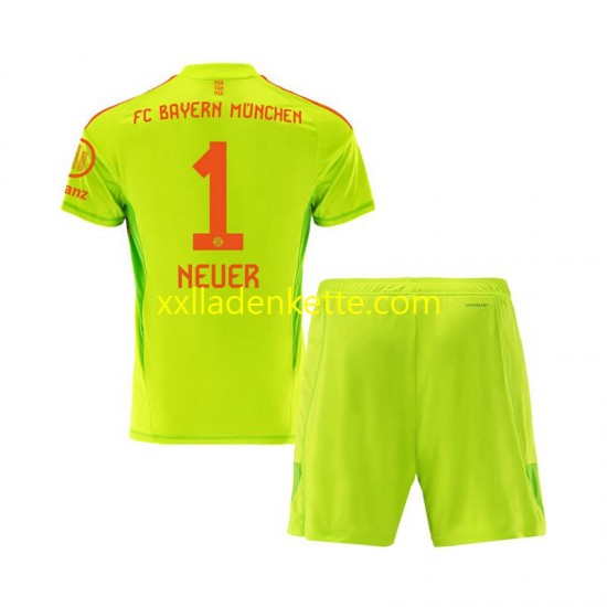 Fußballtrikot FC Bayern München Manuel Neuer 1 Torwart Kinder Heim 2024-2025 Kurzarm