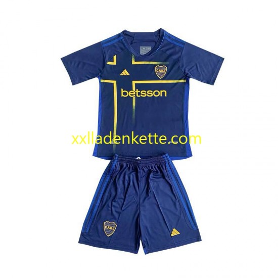Fußballtrikot Boca Juniors Kinder Ausweich 2024 Kurzarm