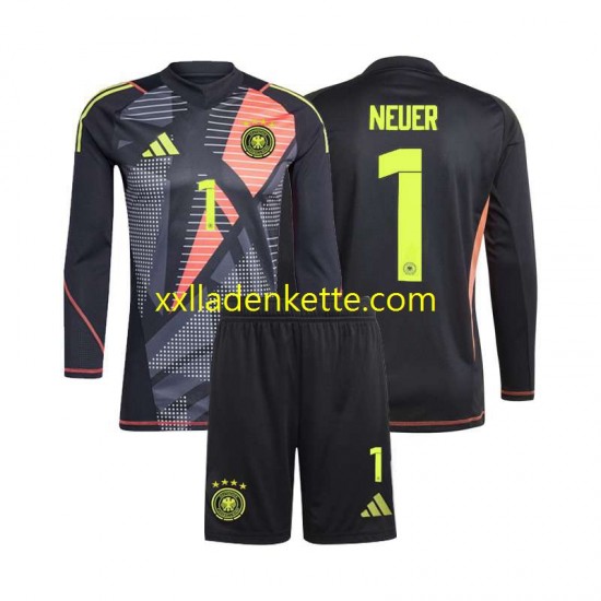 Fußballtrikot Deutschland Manuel Neuer 1 Torwart Kinder Heim Euro 2024 Langarm