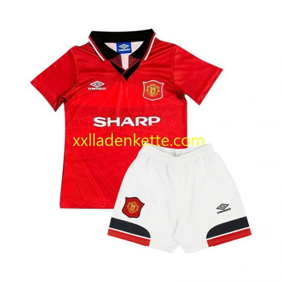 Fußballtrikot Manchester United Retro Kinder Heim 1994 Kurzarm